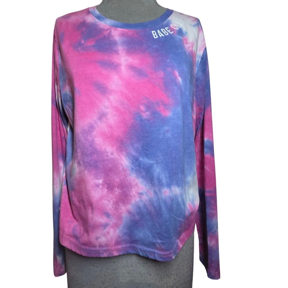 Tie Dye Babe Club Long Sleeve Cotton Tee Size Medium